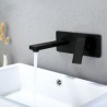 Wall Mounted Bathroom Mixer Bathtub Tap Single Handle Black Baking Basin Faucet