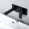 Wall Mounted Bathroom Mixer Bathtub Tap Single Handle Black Baking Basin Faucet