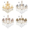 Dining Room Bedroom European Crystal Chandelier Stylish Gold Pendant Light