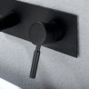 Black Wall-Mount Sink Faucet with 2 Holes and 1 Handle for Bathroom