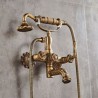 Wall Mounted Tub Mixer with Hand Sprayer in Antique Brushed Brass Clawfoot Bathtub Faucet