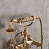 Wall Mounted Tub Mixer with Hand Sprayer in Antique Brushed Brass Clawfoot Bathtub Faucet