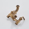 Wall Mounted Tub Mixer with Hand Sprayer in Antique Brushed Brass Clawfoot Bathtub Faucet