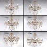 Crystal Chandelier European Cognac Colour Glass Pendant Light Bedroom Living Room