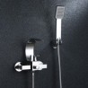 Bath Mixer Tap Set with Handshower Hot and Cold Water Wall Mounted Shower and Tub Faucet Set