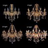 Luxury Amber Color Pendant Light Living Room Study European Crystal Chandelier