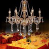 Luxury Amber Color Pendant Light Living Room Study European Crystal Chandelier