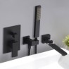 Elegant Solid Brass Wall Mounted Bathtub Tap with Swivel Spout Square Tub Faucet