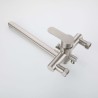 Bathtub Faucet in Brushed Stainless Steel with Wall Mounted Supercharged Handheld Shower