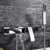 Modern Bathroom Shower Faucet with Wall Mounted Tub Filler Faucet and Single Handle