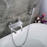 Bathroom Tub Tap Wall Mounted Bathtub Faucet Hand Shower+Tub Spout Design