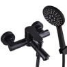 Supercharged Handheld Shower in Black Stainless Steel Bathtub Faucet