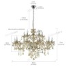 Luxury Modern Large Crystal Ceiling Light 2 Tiers 15 Light Large Crystal Chandelier Cognac (Dance Of Romance)