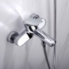 Bathtub Faucet Wall Mounted Tub Tap in Chrome-Color Brass