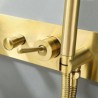 Wall Mounted Waterfall Bath Shower System with Brushed Gold Bathtub Faucet