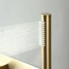 Wall Mounted Waterfall Bath Shower System with Brushed Gold Bathtub Faucet