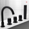 Contemporary Widespread Waterfall Bathroom Sink Faucet with Two Handles (Wall Mount)