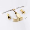 Split Brushed Gold Bathroom Sink Tap Brass Curved Waterfall Basin Faucet