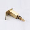 Split Brushed Gold Bathroom Sink Tap Brass Curved Waterfall Basin Faucet