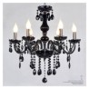 Black Chandelier 6 Light Silver Vintage in Crystal Feature