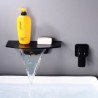 Optional Waterfall Wall Mounted Basin Tap Brass Curved Faucet Spout Black/White Color