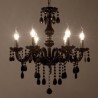 Black Chandelier 6 Light Silver Vintage in Crystal Feature