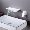 Optional Waterfall Wall Mounted Basin Tap Brass Flat Faucet Black/White Color