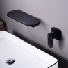 Optional Waterfall Wall Mounted Basin Tap Brass Flat Faucet Rounded Edges Design Black/White