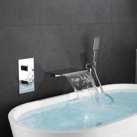 Waterfall Tub Filler Faucet Mounted Bathtub Faucet