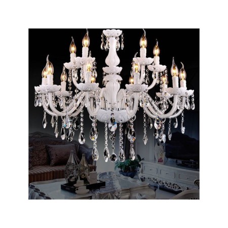 12 Light Chandelier Crystal Luxury Modern 2 Tiers Living Room Chandelier