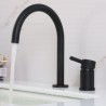 Black Curved Bathroom Sink Tap Contemporary Round Basin Faucet