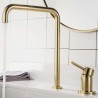 Bathroom Single Handle Mixer Tap with Brushed Gold Basin Faucet