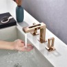 Modern Bathroom Sink Faucet Hollow Design Cold Hot Water Mixer Tap