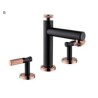 Deck Mounted Modern Widespread Bathroom Sink Faucet Dual Handles Basin Mixer Tap