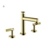 Deck Mounted Modern Widespread Bathroom Sink Faucet Dual Handles Basin Mixer Tap