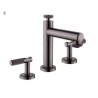 Deck Mounted Modern Widespread Bathroom Sink Faucet Dual Handles Basin Mixer Tap