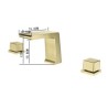 Dual Handles Brass Basin Faucet Brushed Gold Anti-Fingerprint Tap