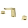 Dual Handles Brass Basin Faucet Brushed Gold Anti-Fingerprint Tap