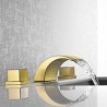 Split Basin Mixer Faucet in Brushed Gold Brass