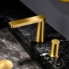 Deck Mounted Golden Brass Basin Mixer Tap Bathroom Countertop Faucet