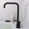 Square Bathroom Sink Tap Contemporary Black Basin Faucet