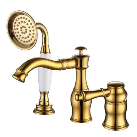 Flexible Handheld Shower Design in Classical Brass Basin Mixer Tap