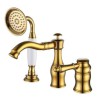 Flexible Handheld Shower Design in Classical Brass Basin Mixer Tap