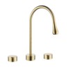 Swan Neck Dual Handles Countertop Faucet Elegant Rain Drop Basin Faucet