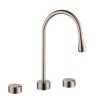 Swan Neck Dual Handles Countertop Faucet Elegant Rain Drop Basin Faucet