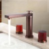 Copper Split American Basin Faucet with Double Handles for Bathroom Sink