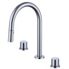 Modern Dual Handles Vessel Sink Faucet with Pull-Out Split Brass Basin Tap