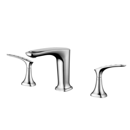 Split Dual Handles Basin Faucet Bathroom Deck Mounted Basin Tap