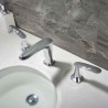 Split Dual Handles Basin Faucet Bathroom Deck Mounted Basin Tap