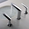 Split Dual Handles Basin Faucet Bathroom Deck Mounted Basin Tap